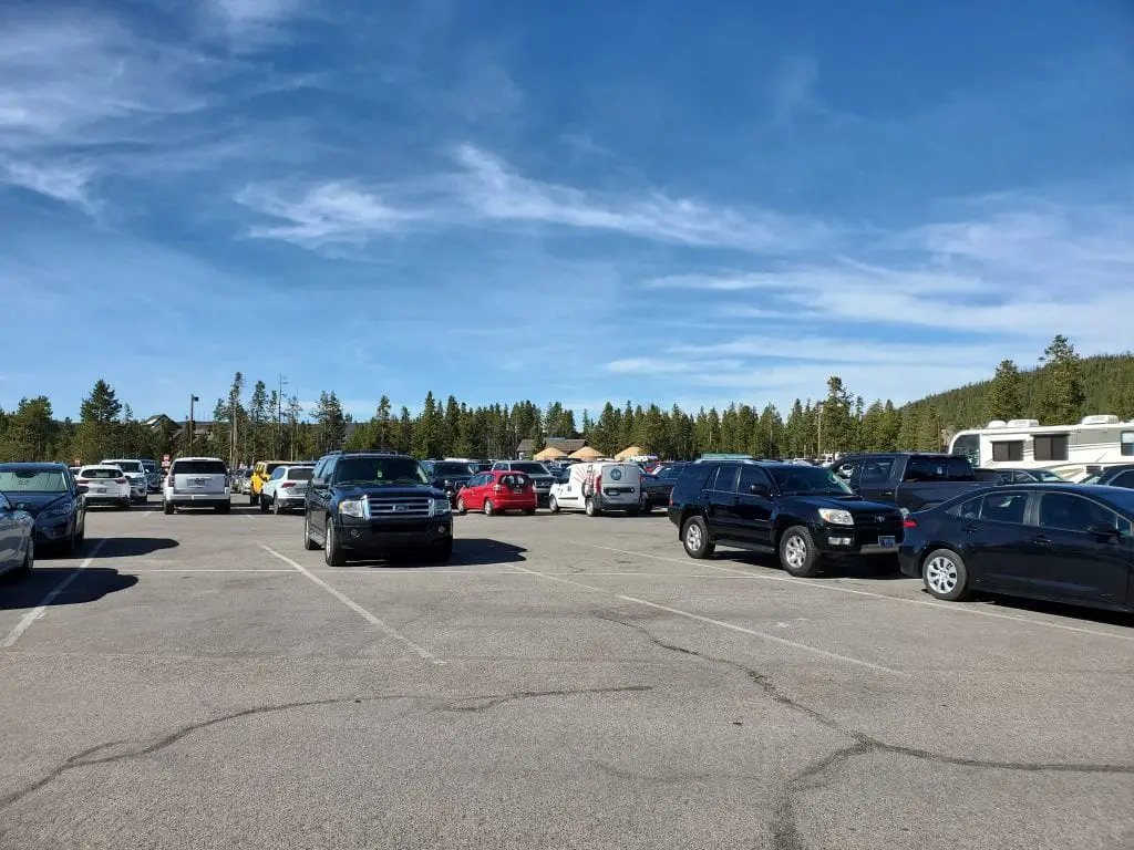 Parking lot at Old Faithful