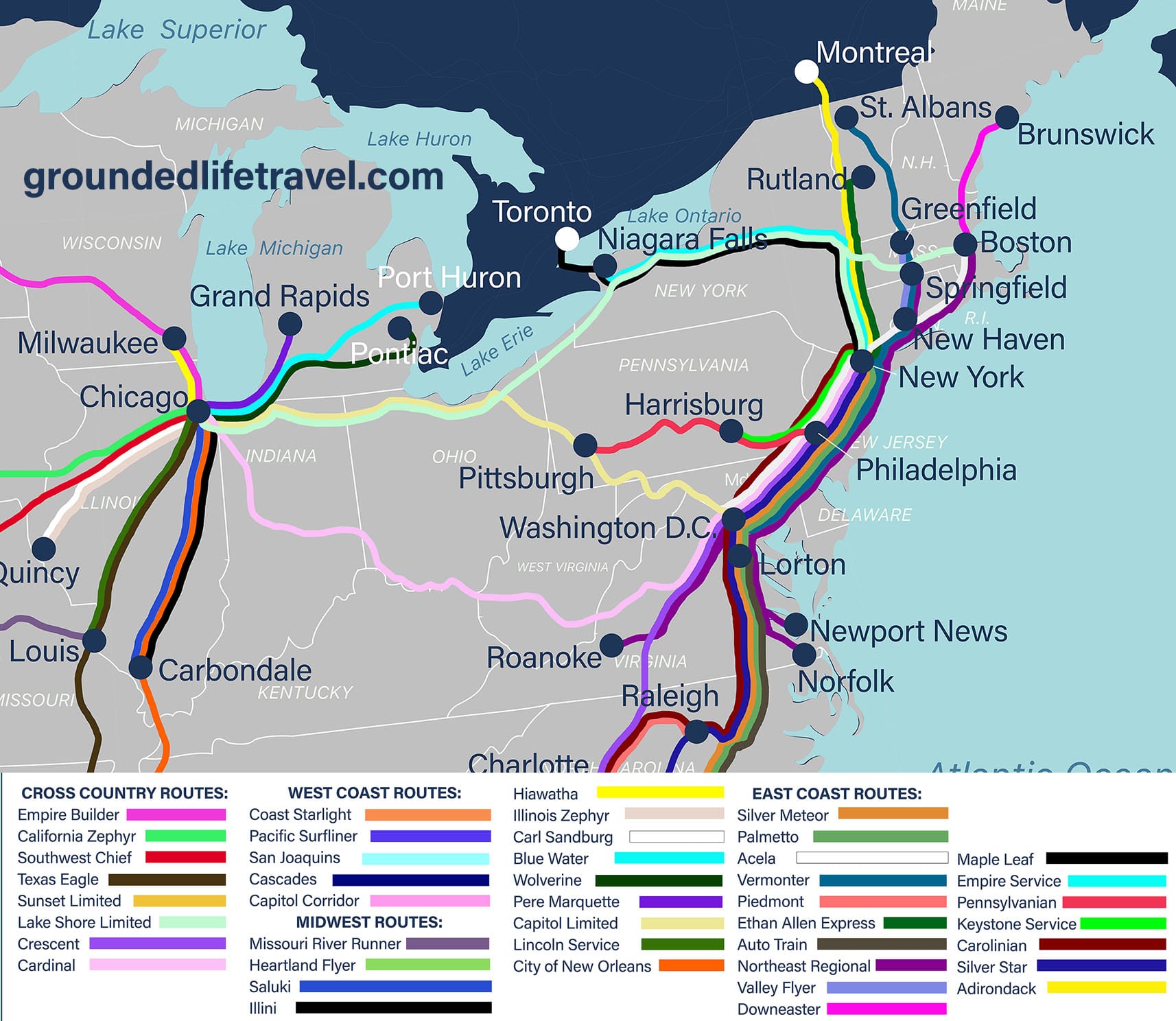 amtrak train travel map